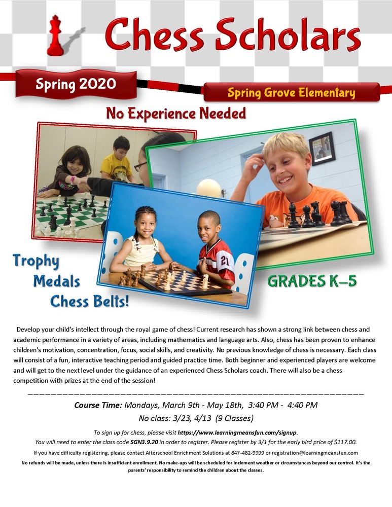 Spring Chess Scholars